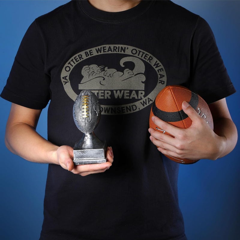 Wiwiqing Silver Fantasy Football Champion Trophy 6 Inch Winner Glory Award Celebrate The Game Winning Touchdown or Playoff Win Championship - Image 4